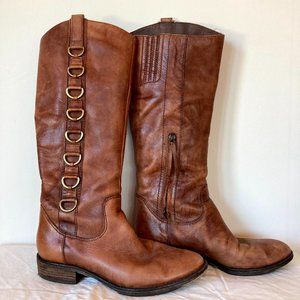 Ann Taylor Loft Brown Distressed Leather Boots 7